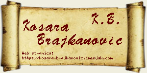 Kosara Brajkanović vizit kartica